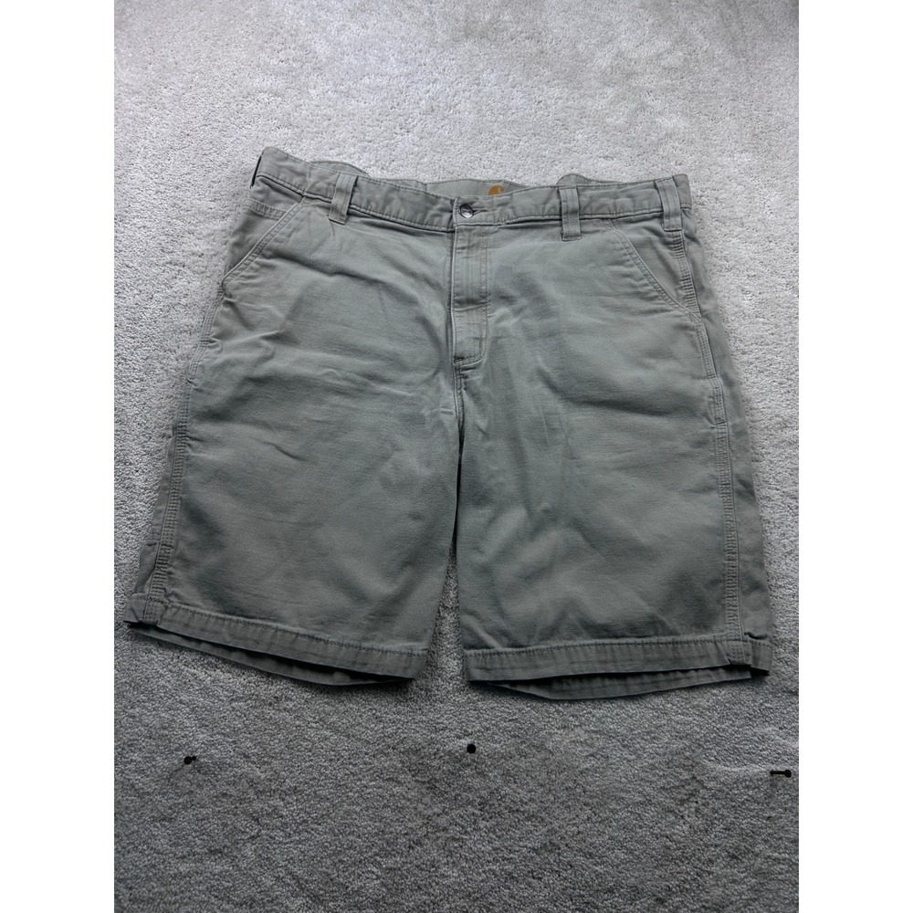 Carhartt Carpenter Shorts 40 Gray Relaxed Fit Canvas Workwear Utility Pockets